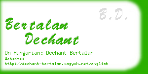 bertalan dechant business card